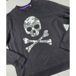 Robert Graham Shirt Mens Large L Black Skull Crossbones Knockout Camo Tee